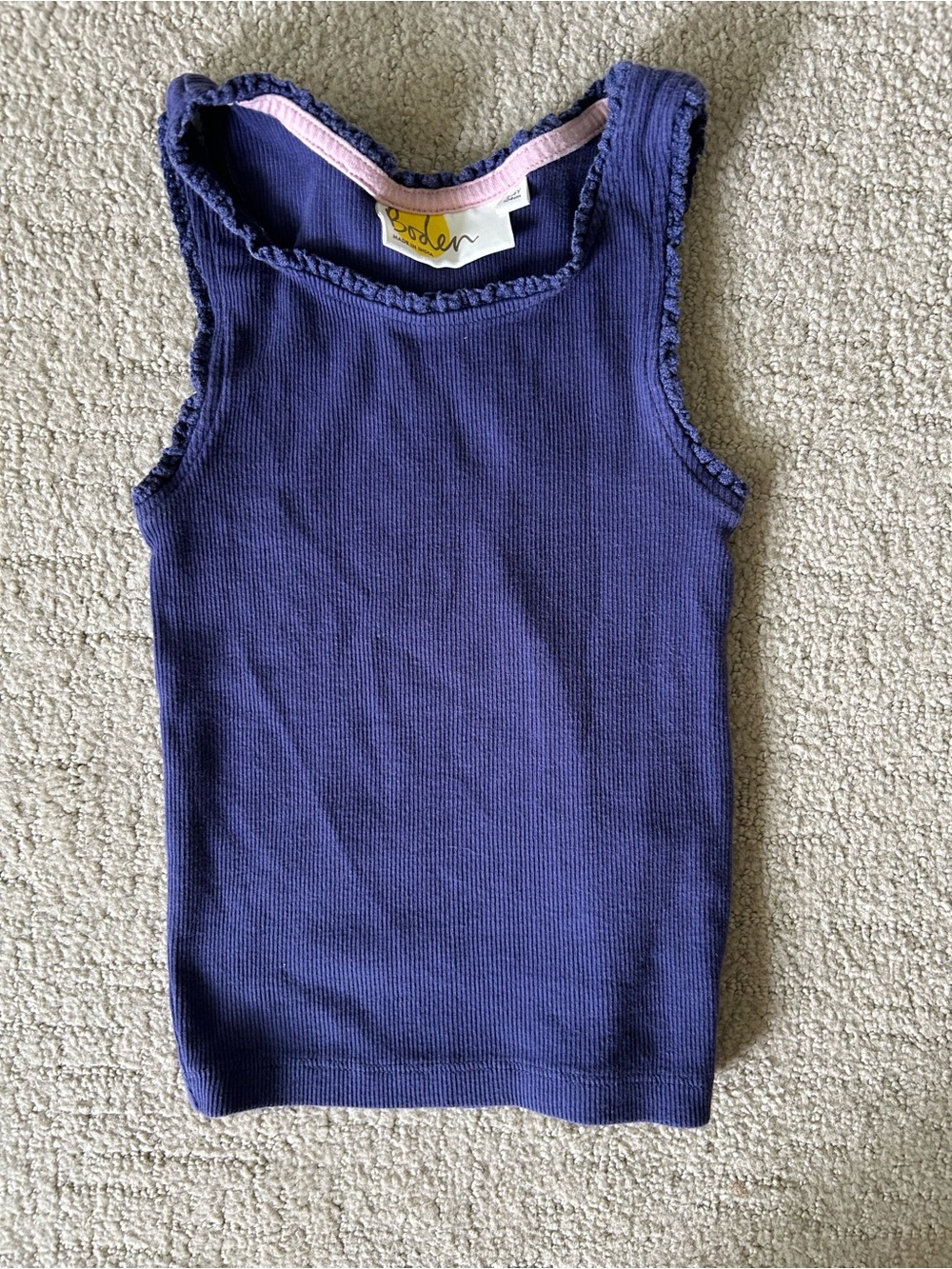 Mini Boden blue tank summer cotton 3-4 years